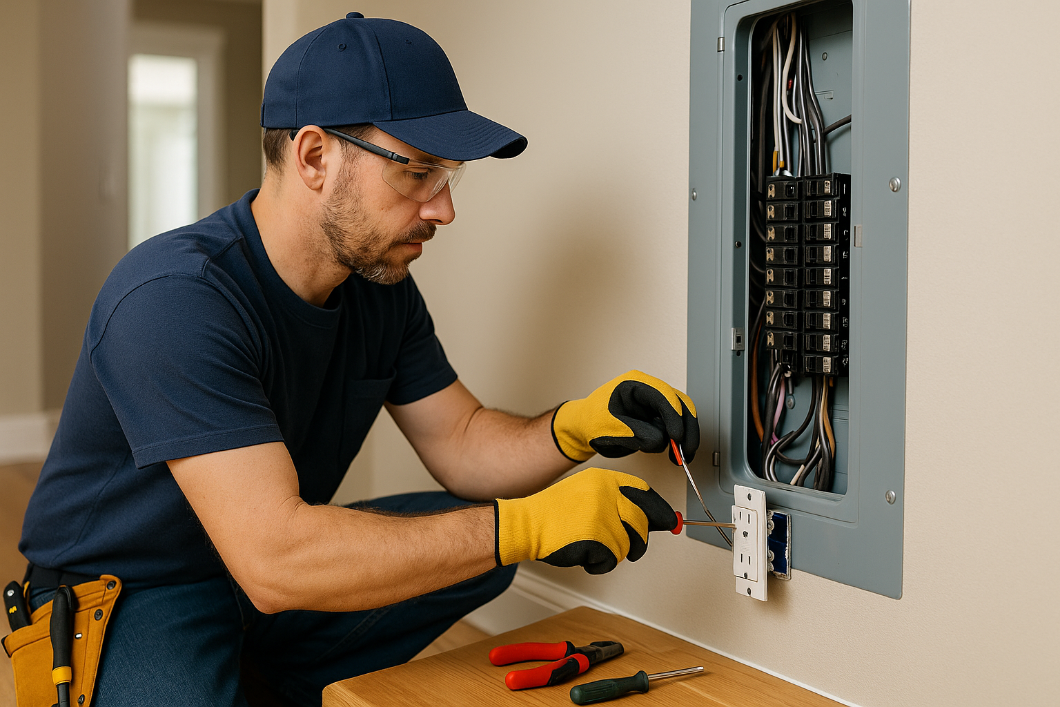 Editorial illustration depicting electrical panel upgrade cost greensboro